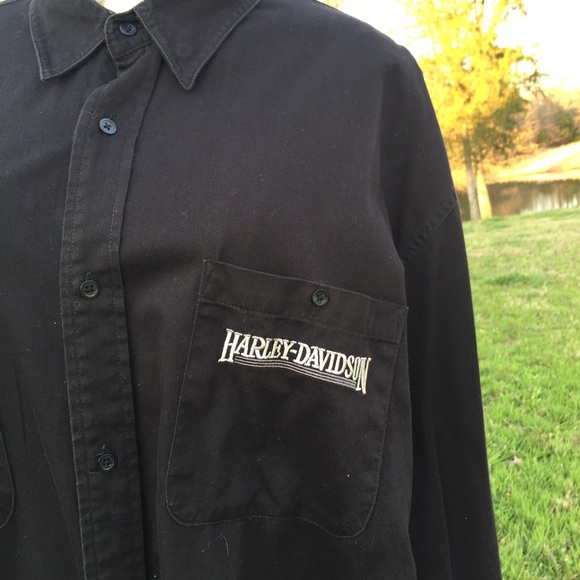 Harley Davidson LS Front Button Black Shirt Sz 2XL - Picture 5 of 8